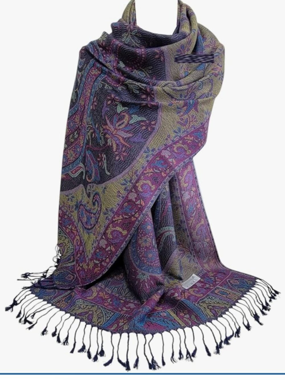 Floral Paisley Pashmina Style Scarf, Rave Shawl Wrap, Lightweight